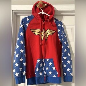 DC Comics Wonder Woman Red Hoodie with Gold Logo